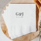 Elegante Minimalistische Monogramm-Initialen Hochz Serviette