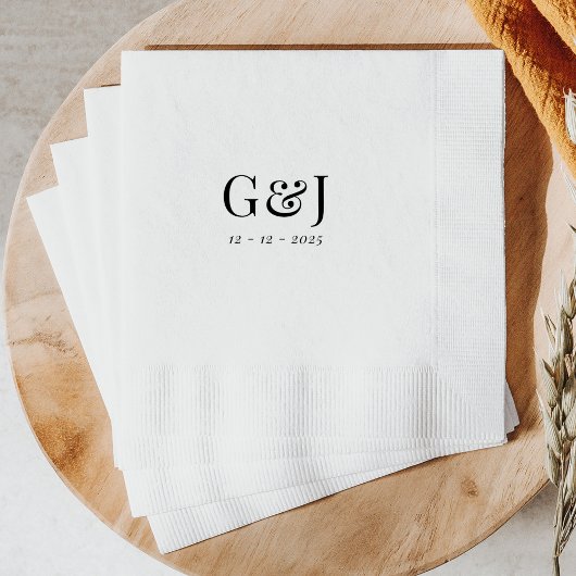 Elegante Minimalistische Monogramm-Initialen Hochz Serviette