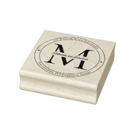 Elegante Minimalistische Monogramm-Rücksendeadress Gummistempel
