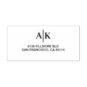 Elegante Minimalistische Monogramm-Rücksendeadress Permastempel (Design)
