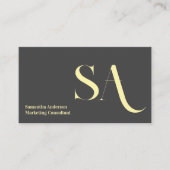 Elegante Minimalistische Monogramm-Visitenkarte | Visitenkarte (Vorderseite)