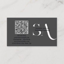 Elegante Minimalistische Monogramm-Visitenkarte | 