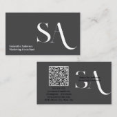 Elegante Minimalistische Monogramm-Visitenkarte | Visitenkarte (Vorne/Hinten)