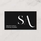 Elegante Minimalistische Monogramm-Visitenkarte | Visitenkarte (Vorderseite)