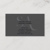 Elegante Minimalistische Monogramm-Visitenkarte |  Visitenkarte (Rückseite)