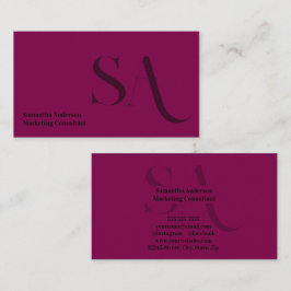 Elegante Minimalistische Monogramm-Visitenkarte |  Visitenkarte