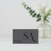 Elegante Minimalistische Monogramm-Visitenkarte | Visitenkarte (Stehend Vorderseite)