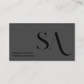 Elegante Minimalistische Monogramm-Visitenkarte | Visitenkarte (Vorderseite)