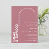 Elegante Minimalistische muslimische Rose Goldweiß Einladung (Stehend Vorderseite)