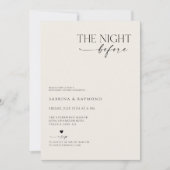 Elegante Minimalistische Nacht vor der Probe Abend Einladung (Vorderseite)