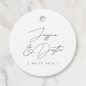 Elegante Minimalistische Namen Datum Schwarze Skri Geschenkanhänger (Vorderseite)
