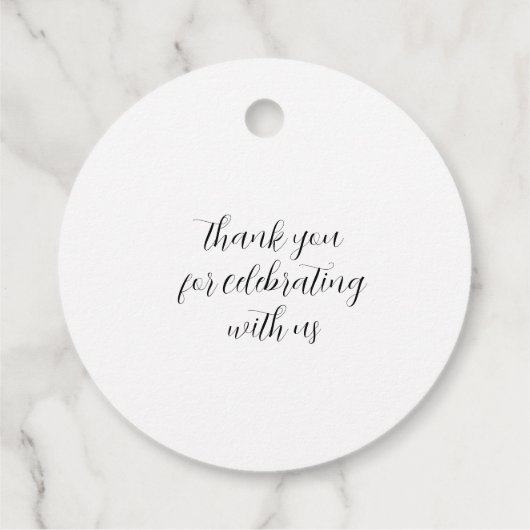 Elegante Minimalistische Namen Datum Schwarze Skri Geschenkanhänger (Rückseite)