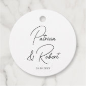 Elegante Minimalistische Namen Datum Schwarze Skri Geschenkanhänger (Vorderseite)