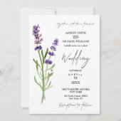 Elegante Minimalistische New Fashion Lavender Wedd Einladung (Vorderseite)