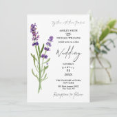 Elegante Minimalistische New Fashion Lavender Wedd Einladung (Stehend Vorderseite)