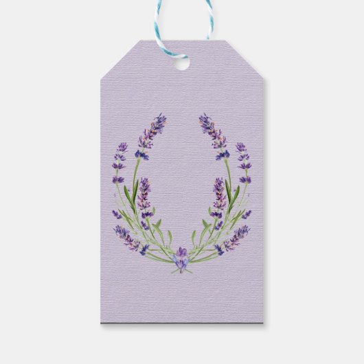 Elegante Minimalistische New Fashion Lavender Wedd Geschenkanhänger (Rückseite)
