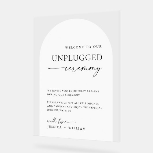 Elegante Minimalistische, nicht gestopfte Hochzeit Acrylschild (Winkel)