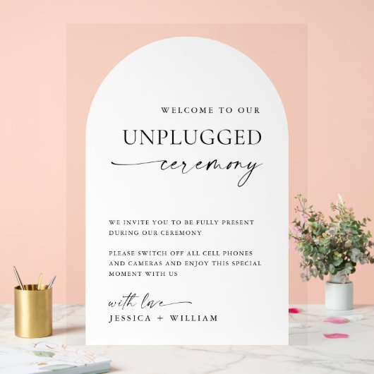 Elegante Minimalistische, nicht gestopfte Hochzeit Acrylschild (Hochzeit)