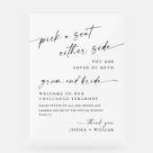 Elegante Minimalistische, nicht gestopfte Hochzeit Acrylschild (Vorderseite)