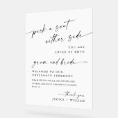 Elegante Minimalistische, nicht gestopfte Hochzeit Acrylschild (Winkel)