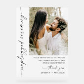 Elegante Minimalistische, nicht gestopfte Hochzeit Acrylschild (Vorderseite)