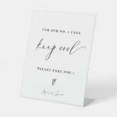 Elegante Minimalistische Nummer Eins-Fans Hochzeit Sockelschild (Vorderseite)