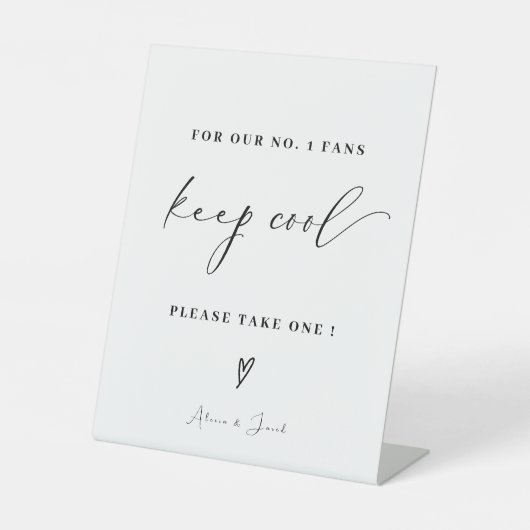 Elegante Minimalistische Nummer Eins-Fans Hochzeit Sockelschild (Vorderseite)