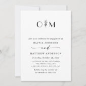 Elegante Minimalistische offizielle Hochzeitsparte Einladung (Vorderseite)