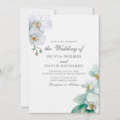 Elegante Minimalistische Orchideenhochzeit Einladung (Vorderseite)