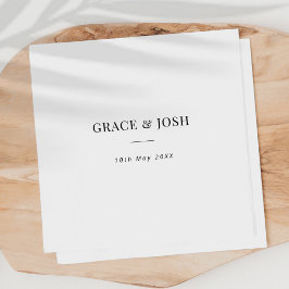 Elegante Minimalistische Paarname Hochzeit Serviette