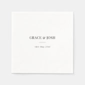 Elegante Minimalistische Paarname Hochzeit Serviette (Vorderseite)