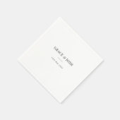 Elegante Minimalistische Paarname Hochzeit Serviette (Ecke)