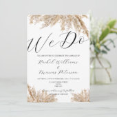 Elegante Minimalistische Pampasgras, die wir Hochz Einladung (Stehend Vorderseite)