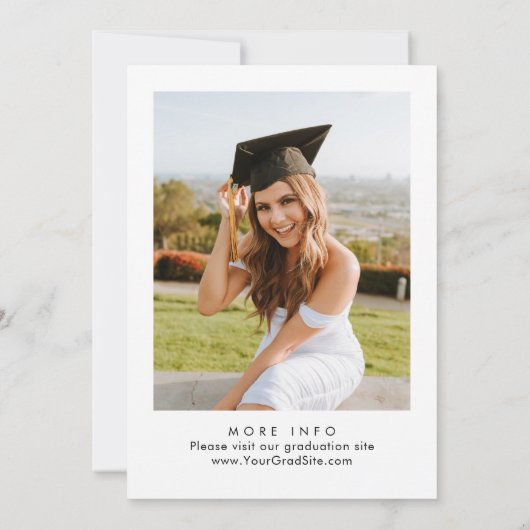 Elegante Minimalistische Partei mit einem FOTO Einladung (Rückseite)