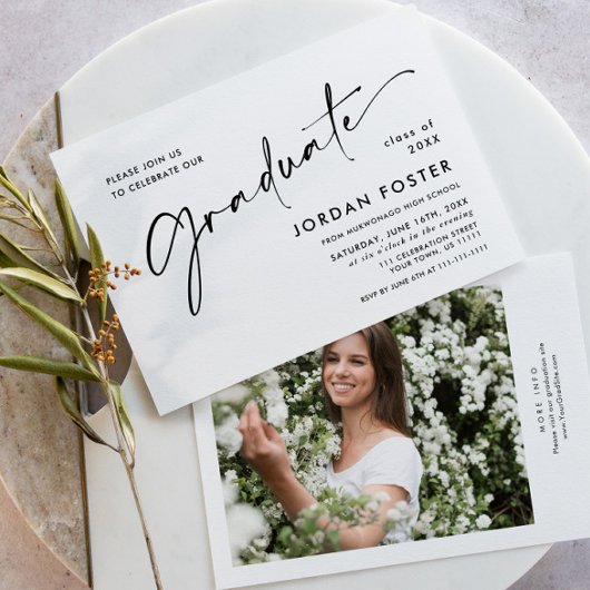 Elegante Minimalistische Partei mit einem FOTO Einladung