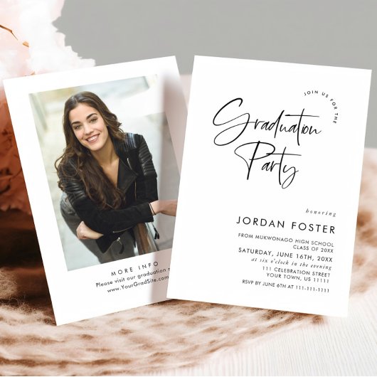 Elegante Minimalistische Partei mit einem FOTO Einladung