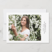 Elegante Minimalistische Partei mit einem FOTO Einladung (Rückseite)