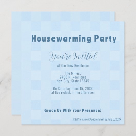 Elegante Minimalistische Party Einladung (Vorne/Hinten)