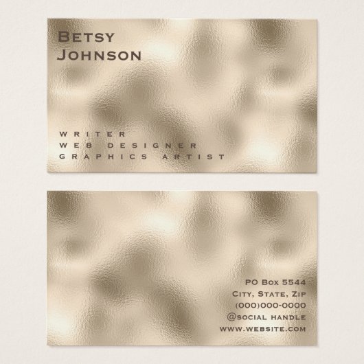 Elegante Minimalistische Pearl Metallic Business C (Vorne & Hinten)