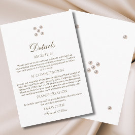 Elegante Minimalistische Perlenhochzeiten Details Begleitkarte