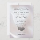 Elegante Minimalistische Perlescent Hochzeit Einla Einladung (Vorderseite)