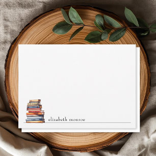 Elegante Minimalistische Personalisierte Buchliebh Mitteilungskarte