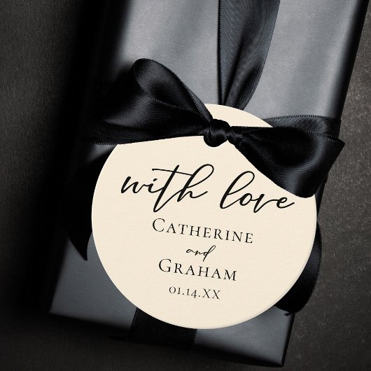 Elegante Minimalistische Personalisierte Hochzeit  Geschenkanhänger