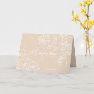 Elegante minimalistische Pfingstrosen Beileid Elfe Karte