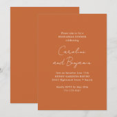 Elegante Minimalistische Probe Abendessen Burnt Or Einladung (Vorne/Hinten)