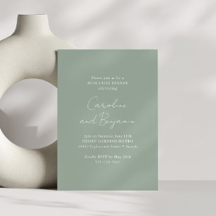 Elegante Minimalistische Probe Dinner Dusty Sage Einladung