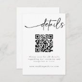 Elegante Minimalistische QR-Code-Detailkarte Begleitkarte (Vorne/Hinten)