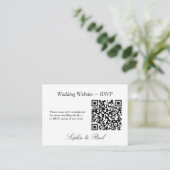 Elegante Minimalistische QR-Code-Website RSVP-Kart Begleitkarte (Stehend Vorderseite)