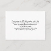Elegante Minimalistische QR-Code-Website RSVP-Kart Begleitkarte (Rückseite)