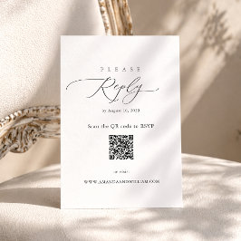 Elegante Minimalistische QR-RSVP-Karte Begleitkarte